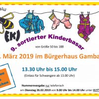 9. sortierter Kinder-Basar 31.03.2019